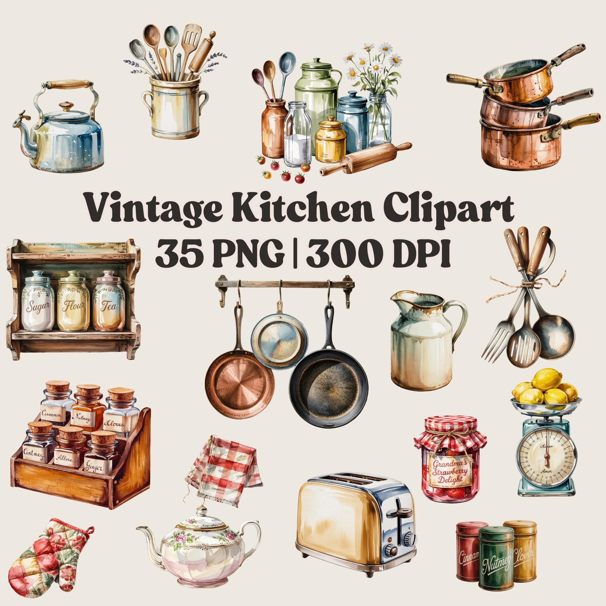 Vintage Kitchen Png - Etsy, image size:2000x2000