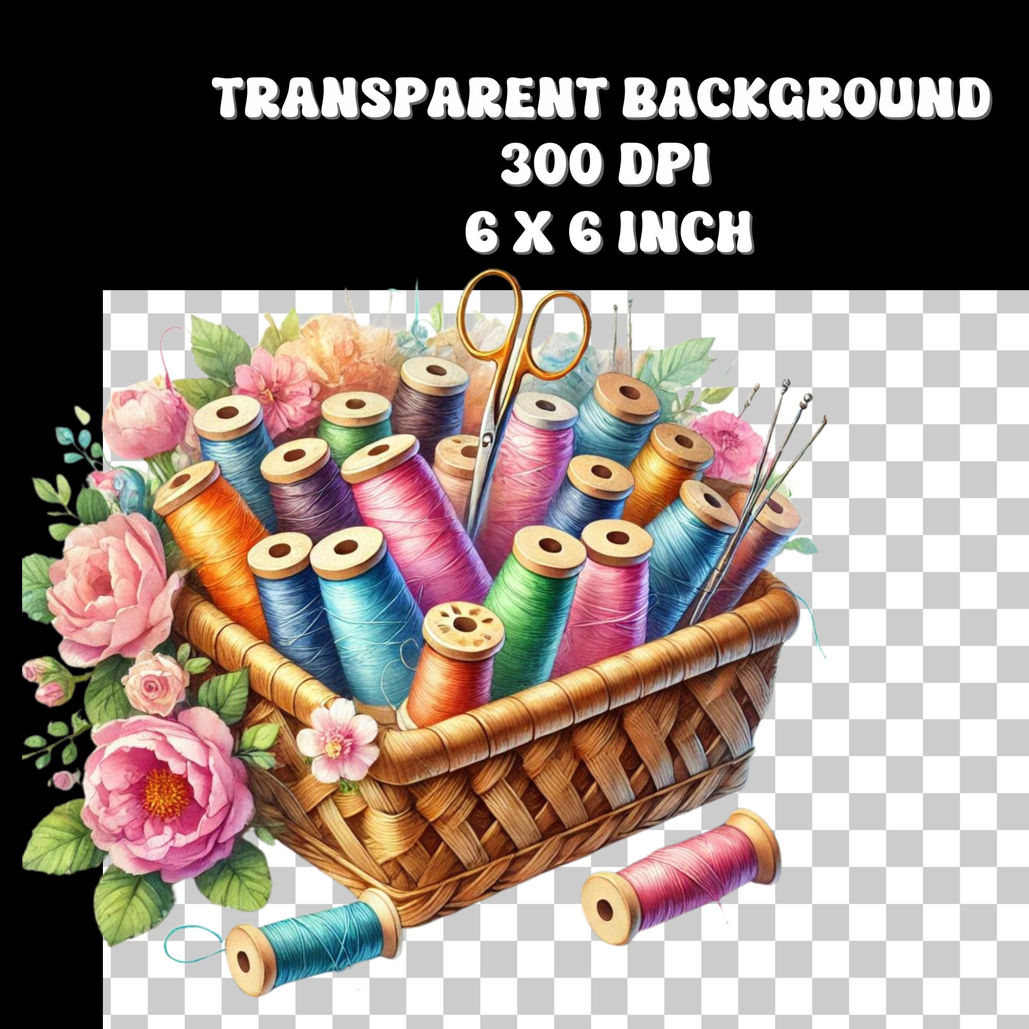 Watercolor Sewing Clipart Set: 20 PNG Images, Sewing Tools (digital ...