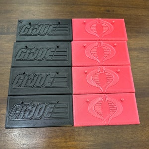 8 pack G.I. Joe / Cobra Classifed Action figure logo display stands for loose figures