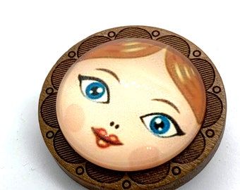 Cabochons from 10 mm to 30 mm FACES Digital Collage Sheet Matryoshka Dolls Circle Images for Pendants Brooches