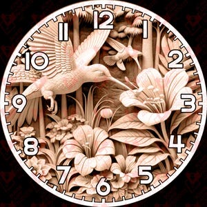 3D-Illusion Kolibri Zifferblatt Laser-Datei