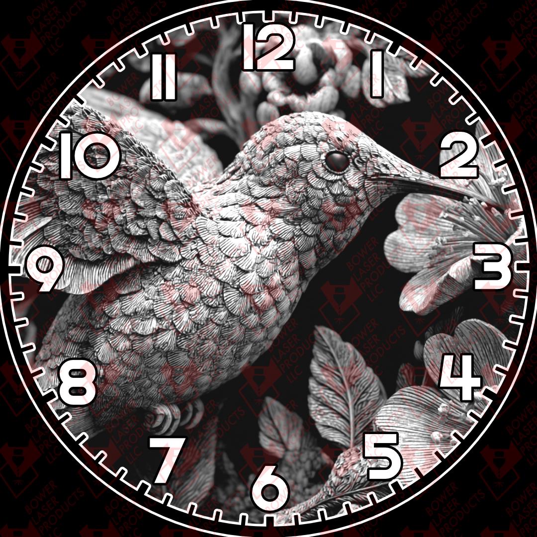 3d Illusion Macro Hummingbird Clock Digital Laser File - Etsy