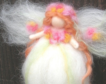 Needle felted 8" Ethereal Garden Fairy Waldorf inspired  By Rebecca Varon - blessing angel