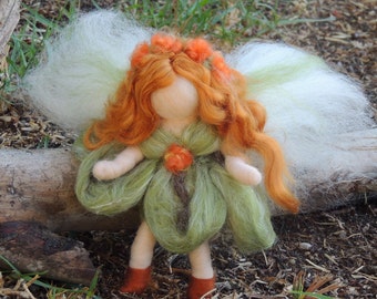 Forest Bendy Fairy -   Needle felted soft sculpture - inspired by Waldorf created by Rebecca Varon - woods - gift