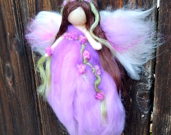 Ethereal Pink Garden Fairy Needle Felted Wool Fairy Angel | Etsy