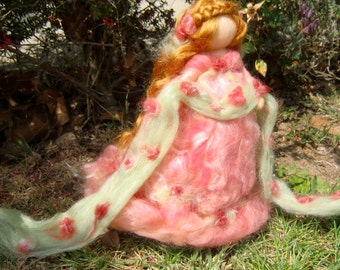 Spring Maiden- Waldorf-inspired needle felted soft sculpture