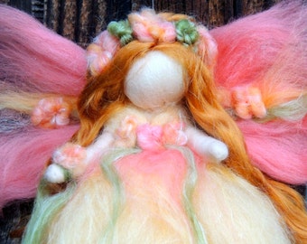 The Buttercup Fairy -   Needle felted soft sculpture - Waldorf Inspired by Rebecca Varon