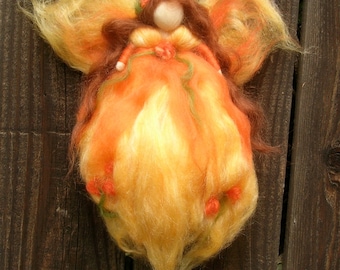 Wool Angel - Autumn Garden Fairy-  Needle felted wool fairy Waldorf inspired by Rebecca Varon
