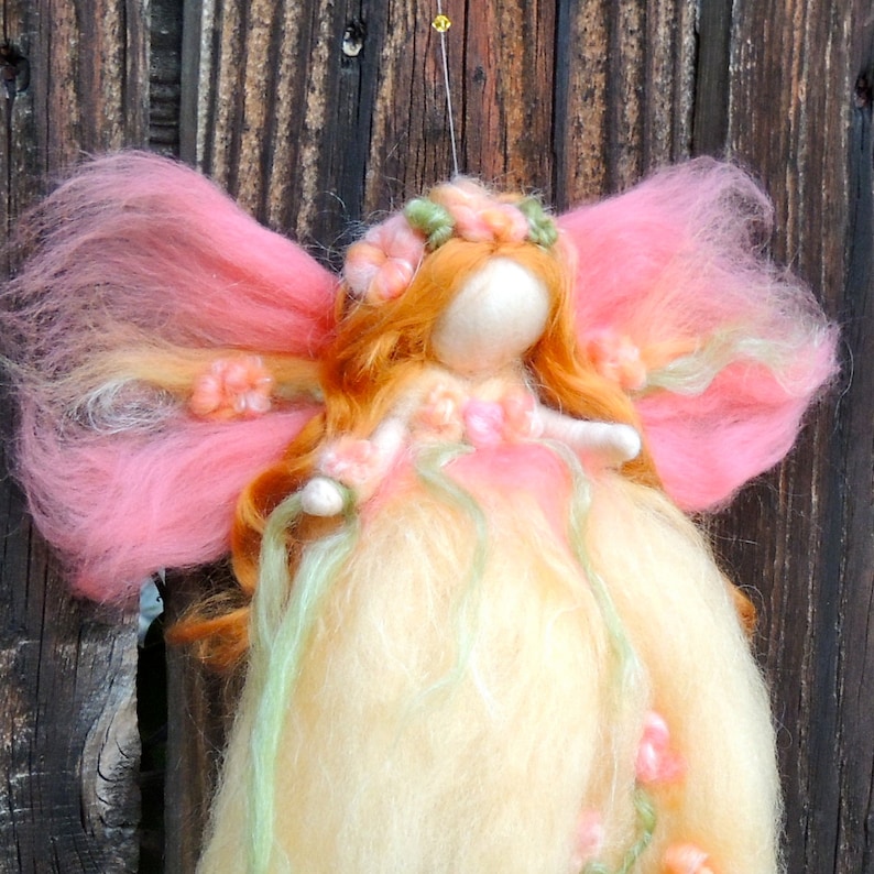 The Buttercup Fairy Needle felted soft sculpture Waldorf Inspired by Rebecca Varon image 5