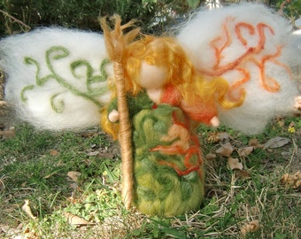 Needle felted Imbolic Fairy for autumn Waldorf inspired  By Rebecca Varon