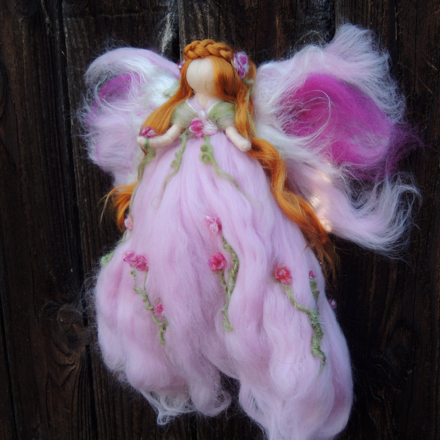 Ethereal Pink Garden Fairy Needle Felted Wool Fairy Angel - Etsy