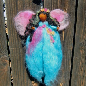 Needle felted fairy Caribbean Blue Garden Fairy Needle felted wool angel Waldorf inspired created by Rebecca Varon gift image 2