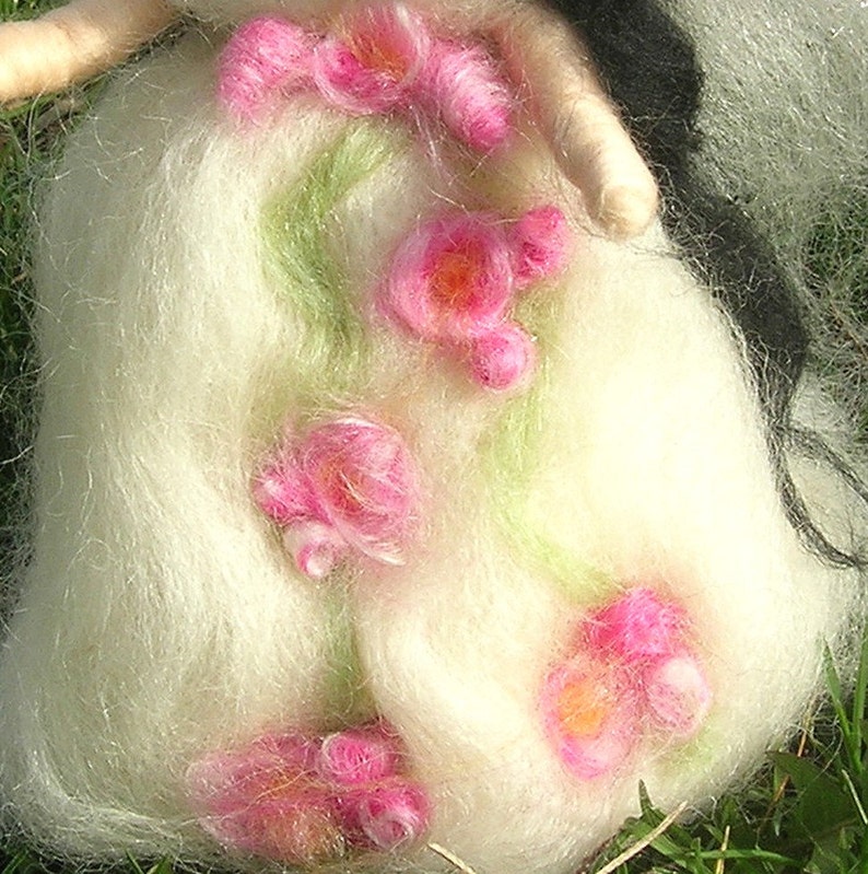 Wool Angel Needle felted Rose GardenFairy Waldorf inspired image 3