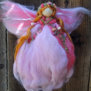 Spring Garden Fairy-  Needle felted wool fairy angel Waldorf inspired creation by Rebecca Varon aka Nushkie
