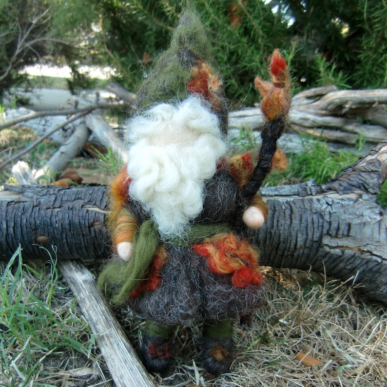 Needle Felted Wool Gnome Oak Forest Gnome by Rebecca Varon Etsy