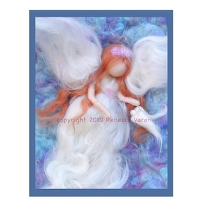 Gedruckte Note Card - Aufstieg der Seele Mates-Bild aus Wolle Malerei - Engel und Taube