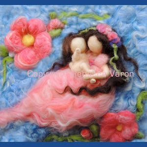 Notiz-Karte - "Baby kennt die Weise" gedruckt-Bild aus Wolle Malerei Waldorf inspirierte gedruckt Grußkarte