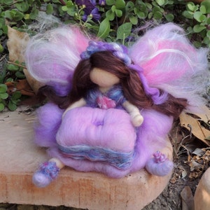 Tooth fairy - Girl - Waldorf Inspired Needle Felted in Shades of Purple and Pink