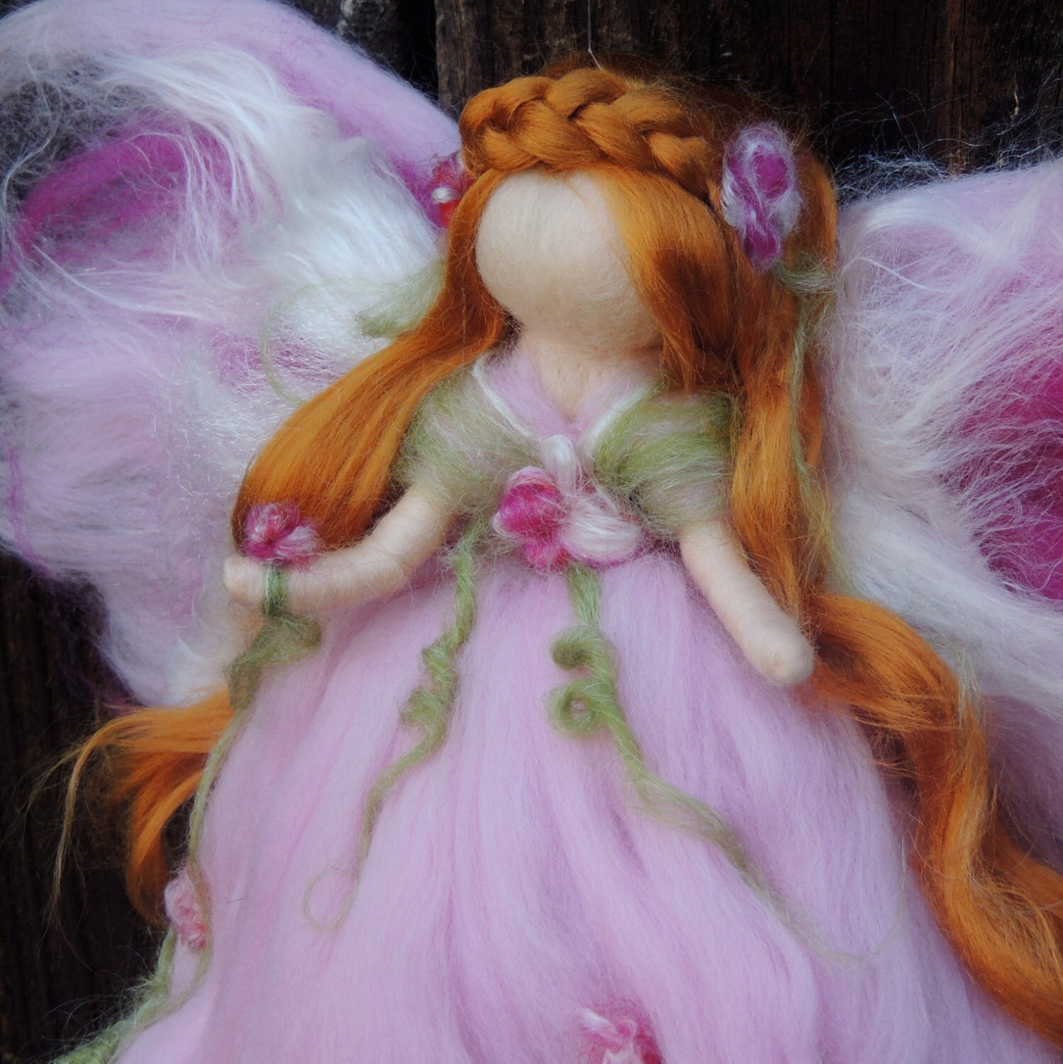 Ethereal Pink Garden Fairy Needle Felted Wool Fairy Angel - Etsy