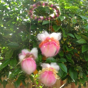 Mobile - Sweet Pink Fairy  Needle felted wool fairy Waldorf inspired made to creation