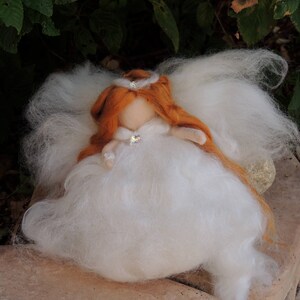 Snow Angel Fairy- Waldorf Inspired Needle Felted Angel Standing figure