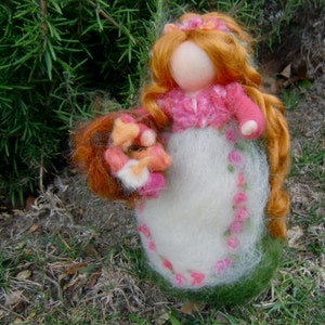 Wool Waldorf Inspired Doll- Needle felted Spring Maiden Needle Felted Fairy By Rebecca Varon