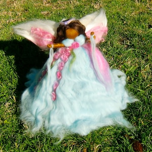 Baby Blue Garden Ethereal Winter Angel Tree Topper by Rebecca Varon- Fairy-ornament Waldorf-inspired