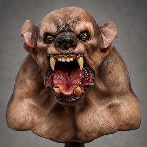 Busto de resina totalmente pintado y terminado de Andy Bergholtz The Wolf Werewolf