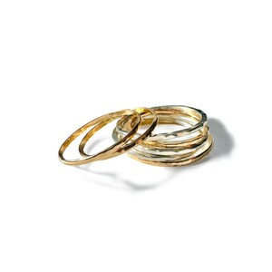 Staking rings! Sterling Silver and 14 k Gold filled.