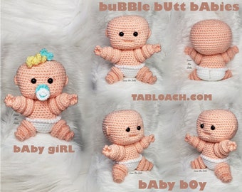 Baby crochet pattern doll amigurumi plush bebe cute stuffed animal baby nursery amigurumi pattern pdf crochet download funny gift toy butt