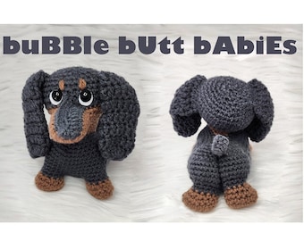 Dachshund crochet pattern dog amigurumi plush puppy cute stuffed animal baby nursery pattern pdf crochet download funny gift toy butt