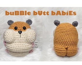 Hamster crochet pattern hamster amigurumi plush gerbil cute plush animal baby nursery amigurumi pattern pdf crochet download funny gift butt