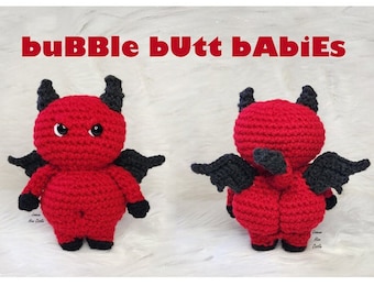 Devil crochet pattern baphomet amigurumi plush satan cute stuffed animal baby krampus amigurumi pattern pdf crochet download funny gift butt