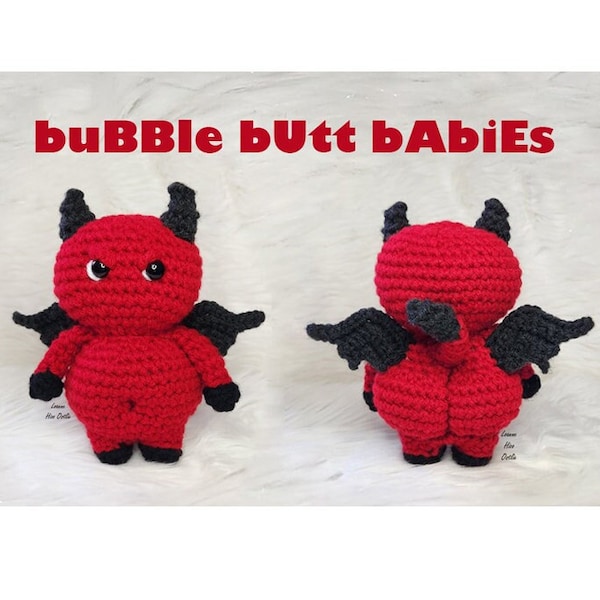 Devil crochet pattern baphomet amigurumi plush satan cute stuffed animal baby krampus amigurumi pattern pdf crochet download funny gift butt