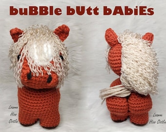 Horse crochet pattern pony amigurumi plush horse cute stuffed animal baby nursery amigurumi pattern pdf crochet download funny gift toy butt