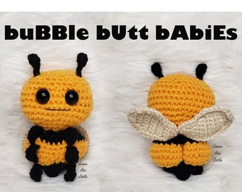 Bumblebee crochet pattern bee amigurumi plush bumble bee cute stuffed animal baby nursery amigurumi pattern pdf download funny gift toy butt