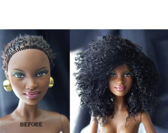 black barbie with curly hair