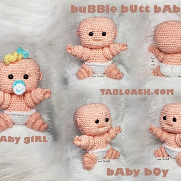 Baby crochet pattern doll amigurumi plush bebe cute stuffed animal baby nursery amigurumi pattern pdf crochet download funny gift toy butt