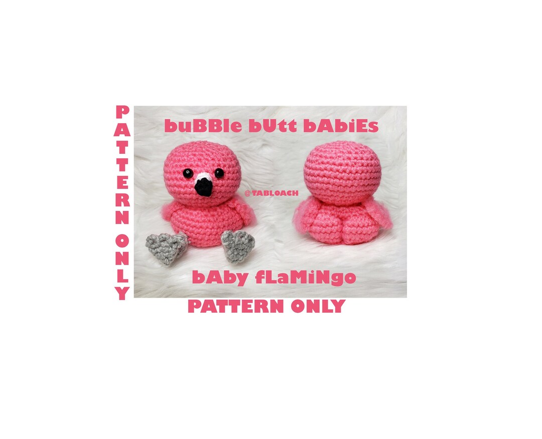 Bubble Butt Baby Flamingo Toy Crochet Doll Pattern PDF Tutorial DIY ...