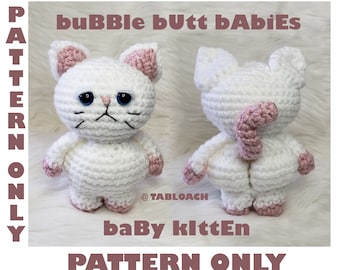 Cat crochet pattern kitty amigurumi plush kitten cute stuffed animal baby cat amigurumi pattern pdf crochet download funny gag gift toy butt