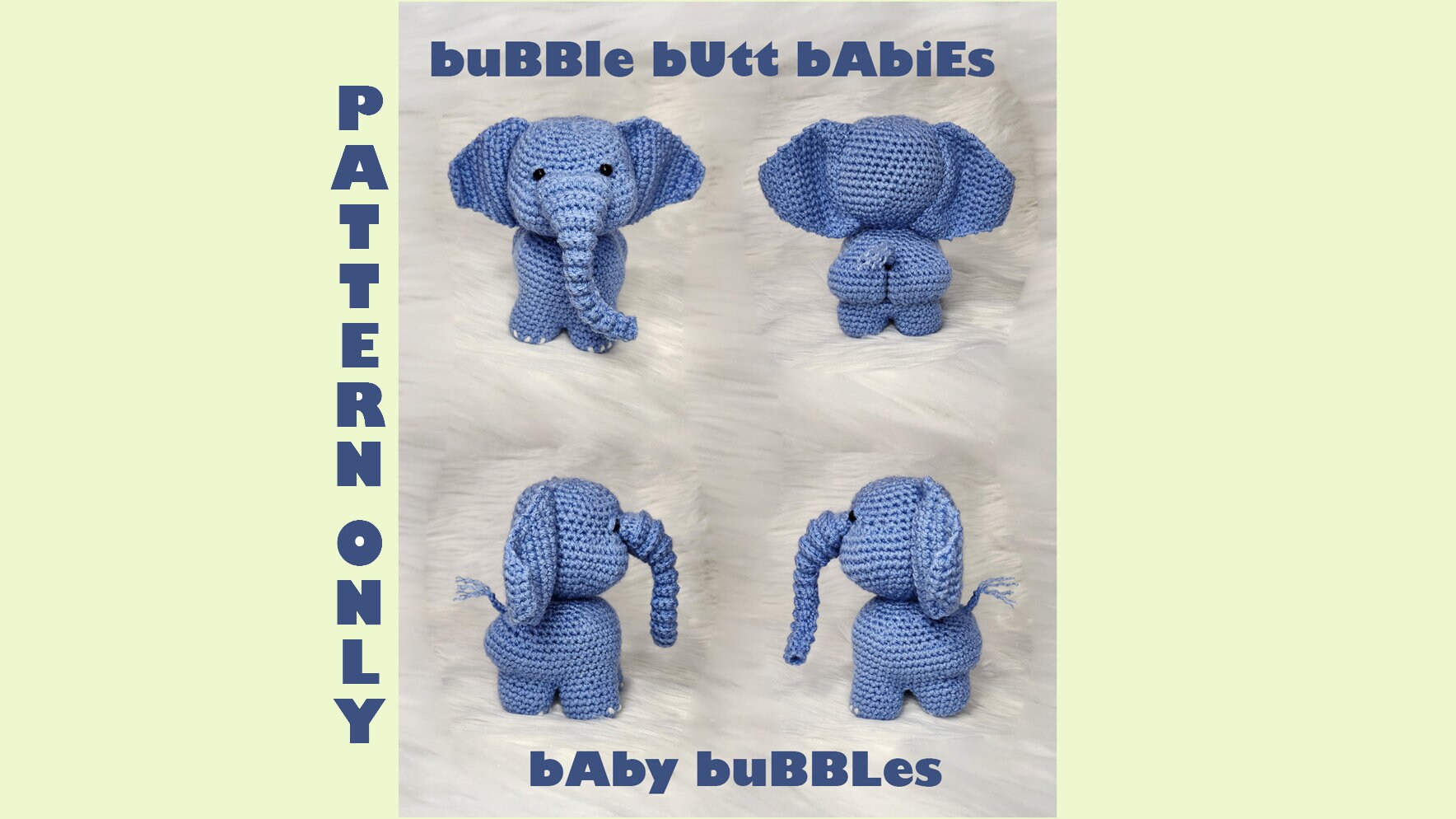 Elephant Crochet Pattern Amigurumi PDF Tutorial Instand Download ...