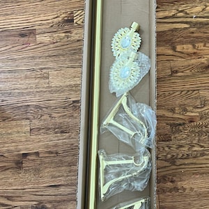 Heavy duty Single Bright GOLD Rod Modern Luxury Heavy Duty Handmade Crystal GOLD Adjustable Rod custom Crystal finials Bracket