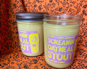 Screamin' Oatmeal Stout Halloween Candle - Oatmeal and Maple Stout Scented Soy Candle - Autumn Candle - Festive Decor - Fall Scents