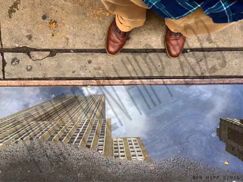 Empire State Building In Puddle Original Photograph Poster Print Choose Your Size Unique Art New York City Travel Gift Home Decor image 2