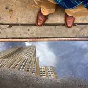 Empire State Building In Puddle Original Photograph Poster Print Choose Your Size Unique Art New York City Travel Gift Home Decor image 1