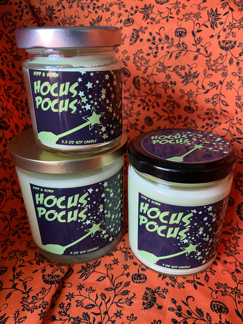 Hocus Pocus Halloween Candle Patchouli Scented Soy Candle Autumn Candle Festive Decor Fall Scents image 1