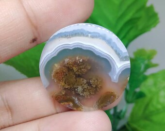 Moss Agate Gemstone Cabochon (26x26x5mm)