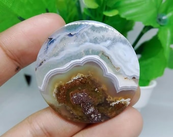 Moss Agate Slice (35x35x6mm)