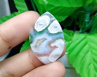 Moss Agate Gemstone (30x19x4mm)