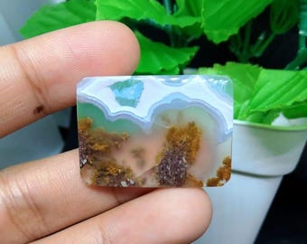 Moss Agate Gemstone (30x21x4mm)